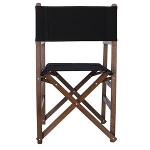 Chaise de directeur WELL HOME, structure en noyer avec toile noire, 51x46x86 cm, pour usage en jardin - Product Image 5