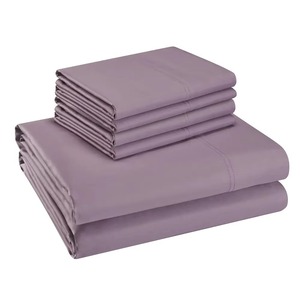 Vente en gros de draps housse 100% coton Ensemble de literie tricoté taille personnalisée 400TC Motif solide Grade a pour la maison et l'hôtel - Product Image 1