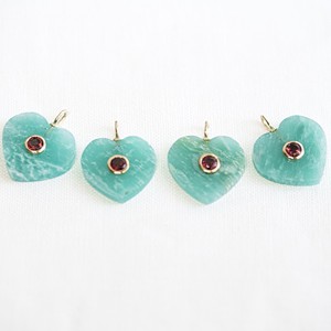 Natural Amazonite <b>Heart</b> Shape Carved Gemstone <b>Charms</b> Pendant 925 Sterling Silver Jewelry Gold Plated Fashion Pendants Bulk - Product Image 4