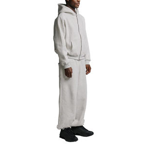 Conjunto Deportivo Personalizado para Hombre de Alta Calidad, 100% Algodón, Felpa, Informal, Grueso, de 2 Piezas, para Correr, Liso, Regular, para Invierno - Product Image 4