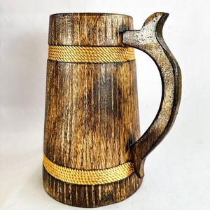 Taza de madera ecológica de alta calidad para cerveza, té, taza de café, tazas naturales, tazas de madera con asas para Navidad - Product Image 6