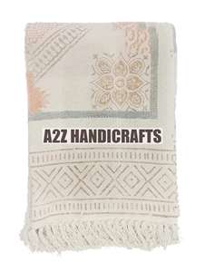 Tapis en coton Dhurrie imprimé bloc à main tapis décoratifs faits à la main pour salon ensemble tapis tapis tapis - Product Image 4