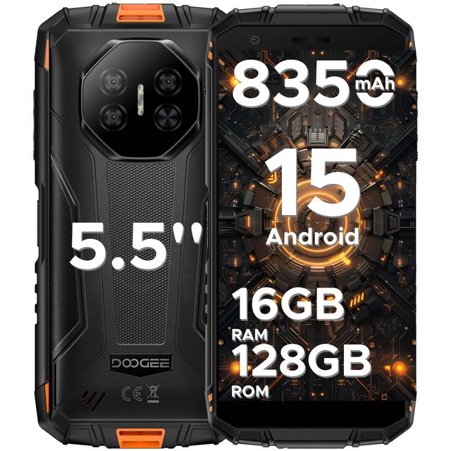 DOOGEE Fire3 Pro Android 15 Gaming Shockproof 5.5'' HD+ 4GB+128GB IP68 Rugged NFC 8350mAh Octa Core LCD Dual SIM Quick Phone