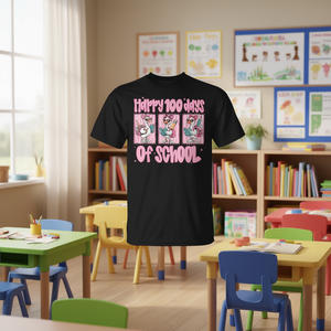 Maglietta per Insegnanti '100 Giorni di Scuola' Ispirata all'Oca, T-Shirt per Celebrare i 100 Giorni di Scuola - Product Image 3