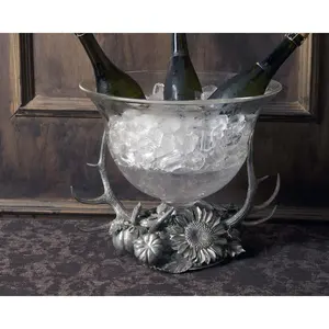 Seau à glace en porcelaine osseuse écologique avec logo personnalisé pour banquet de mariage, design plaqué or martelé, fabriqué par Zahid Exports - Product Image 2