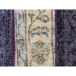 พรมตุรกีวินเทจ ขนาด 1.9x4.2 ฟุต (58x127 ซม.) พรมขนสัตว์สีม่วง - Product Image 5