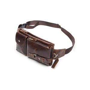 Stylish Unisex Genuine <b>Leather</b> Waist Bag with Zipper Fashionable Sling <b>Pouch</b> for Men and Women Men's Tool <b>Belt</b>/<b>Pouch</b>/Bag - Product Image 6