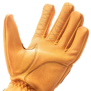 Guantes de moto de cuero de vaca de primera calidad Guantes de carreras de autos de motocicleta Guantes de cuero genuino amarillos para hombres - Product Image 4