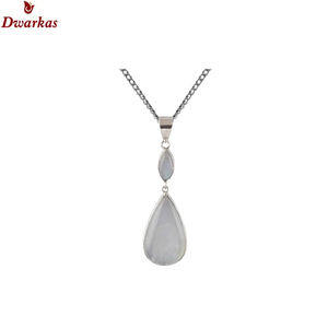 Clásico S925 plata esterlina limón cuarzo piedra preciosa colgante collar al por mayor precio bajo stock listo - Product Image 2