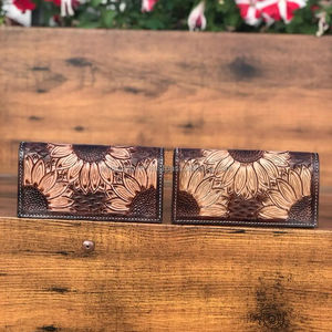 Portefeuille en cuir véritable fabriqué à la main sur mesure pour hommes Portefeuille long en cuir Portefeuilles décontractés Portefeuilles standard - Product Image 2