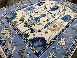 NOEUD RUG fait à la main noué de haute qualité laine Oushak nouveau moderne brodé travail doublure motif tapis pour salon, chambres à coucher - Product Image 2