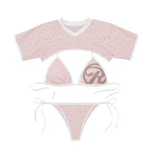 Conjunto de Bikini de Lujo de 230 GSM de Secado Rápido, Poliéster y Elastano, Diseño de Paneles Naranja y Verde, Impresión de Brillo por Sublimación Personalizada, Bikinis para Mujer - Product Image 2