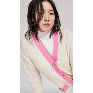 Cardigan Casual da Donna Charter Club, Lungo, Bicolore Marrone con Decorazione a Bottoni, per Autunno e Primavera, Taglia Piccola - Product Image 2