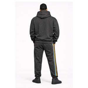 Ensemble survêtement à capuche coupe-vent personnalisé pour homme, haut en polaire doux et chaud, pantalon assorti pour l'hiver, vêtements décontractés, salle de sport ou entraînement sportif - Product Image 2