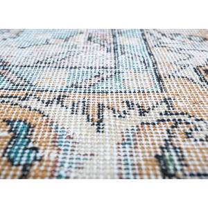 Alfombra de Lana Azul Vintage Anudada a Mano Pae-2602 para Entrada, Sala de Estar, Pasillo - Medallón Abstracto Rectangular Tipo Rompecabezas para Adolescentes - Product Image 3