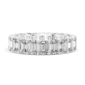 Bague éternelle en diamant de laboratoire taille émeraude 6,00 carats pour femme, clarté VVS-VS EF, or 18 carats, 14 carats, 10 carats et argent 925, rose - Product Image 1