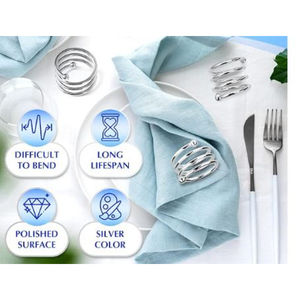 Design de luxe argenterie anneau de serviette porte-mouchoirs pour manger anniversaire fêtes d'anniversaire décoration de Table pince à serviette - Product Image 3
