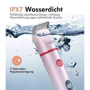 Depiladora Corporal Profesional para Mujer, Sin Irritación ni Dolor, Resistente al Agua IPX7, Afeitadora Íntima, Depilación en 3 Segundos - Product Image 2