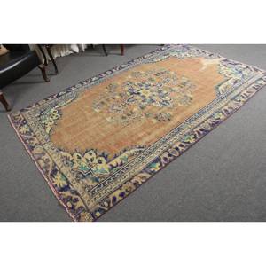 Classique marron noir 5.4 X 8.8ft fait à la main Style Tabriz tapis en laine turque rectangulaire Patchwork motif Latex pour salon - Product Image 2