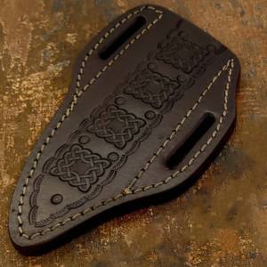 High Quality OEM 100% Factory Handmade 2023 Factory Rich Grain Pancake Style Leather <b>Sheath</b> <b>for</b> Fix Blade <b>Knives</b> - Product Image 2