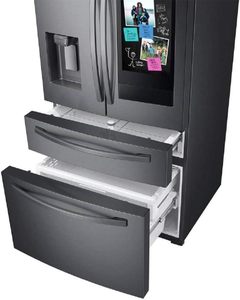 100% Qualité Nouvelle 28 cu. Réfrigérateur à portes françaises 4 portes avec écran tactile Family Hub(TM) de 21,5 pouces en acier inoxydable noir - Product Image 2