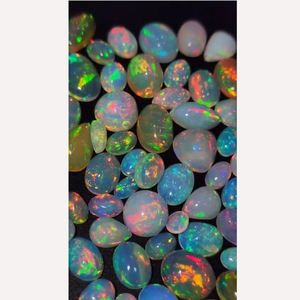 237ชิ้นโอปอลเอธิโอเปียธรรมชาติที่มีไฟ6x4 7x5 8x6 9x7 10x8มม. รูปไข่ลูกแพร์ Cabochon 174 CTS มาก iroc ขายพลอย CAB เรา $296 - Product Image 1