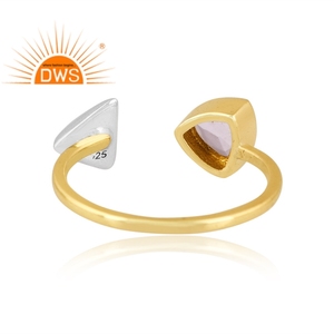 Latest Handmade Design 18K Gold Plated Natural Crystal <b>Quartz</b> Gemstone Adjustable <b>Ring</b> Demi Fine Jewelry Manufacturer - Product Image 4