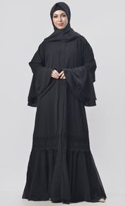 Loriya 2025 Eco-Friendly Elegant Chiffon Abaya Breathable Two-Piece Set Spring Summer Ramadan Eid Loose Wrinkle Modest - Product Image 5