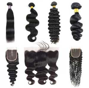 Extensions de cheveux naturels lisses et soyeux, unisexes, non traités, Remy, cheveux humains indiens, provenant d'un seul donneur, bruts, à double trame, fabriquées à la machine - Product Image 1