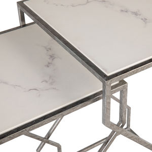 Table gigogne de luxe Istanbul avec dessus en pierre de quartzite et base en fer forgé fabricant d'usine fournisseur - Product Image 6