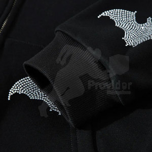 Sweats à capuche en coton mélangé avec strass au design personnalisé Vêtements d'hiver Sweats à capuche avec strass pour hommes Utilisation en extérieur Sweats à capuche avec strass - Product Image 6