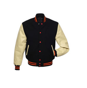 Veste universitaire en cuir et laine sur mesure avec logo OEM, grande taille, épaisse et chaude, vestes en polaire d'hiver pour hommes, veste universitaire - Product Image 1