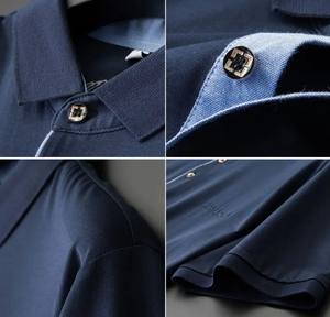 Chemise d'été personnalisable en maille fine pour homme, décontractée et professionnelle, couleur unie, manches courtes, séchage rapide, haute qualité - Product Image 6