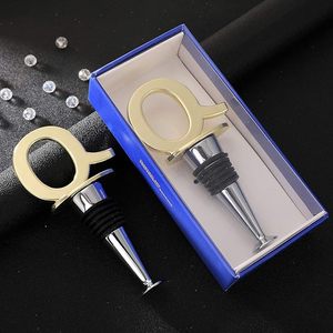 Gold Finish Reusable Silicone Letter <b>Wine</b> & Beverage Bottle Stopper for DIY Party Wedding Birthday Celebrations - Product Image 6