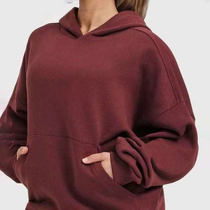 Sudadera Larga Extra Grande para Mujer, Tela de Terciopelo Suave y Cálida, Corte Holgado Informal, Estilo Urbano, Uso Diario en Invierno - Product Image 3