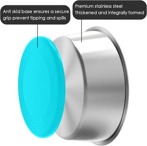 Portable Stainless Steel <b>Dog</b> <b>Bowl</b> Customizable 1600ml Indoor Outdoor <b>Water</b> Food Feeder Non-Slip Grip <b>for</b> Pets Cats - Product Image 3