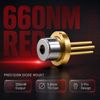 Module de diode laser rouge professionnel SHARP 660nm 200mW, haute puissance, tête d'alignement optique de précision, accessoires, garantie 3 mois