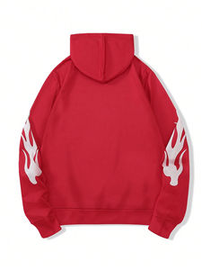 Nueva Sudadera con Capucha al por Mayor para Hombre, Sudadera con Capucha Informal con Estampado de Letras y Llamas, Sudadera Única - Product Image 2