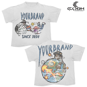 T-shirt personnalisé sérigraphie vierge DTF DTG impression bouffante en détresse chenille appliques broderie Street Wear t-shirt décontracté pour hommes - Product Image 4