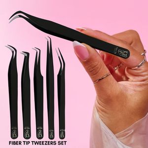 Pince à épiler professionnelle personnalisée pour extensions de cils en fibre, pointe nano, facile à utiliser, outil courbé à 45 et 90 degrés - Product Image 6