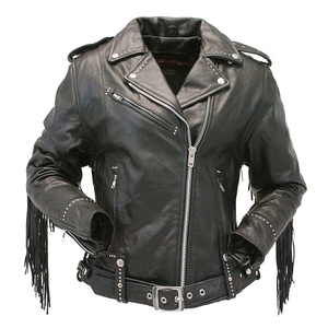 Chaqueta de Motociclista de Cuero Genuino para Mujer, Personalizada, de Alta Calidad, Transpirable, de Nailon, Mangas Largas, Estilo Casual - Product Image 4