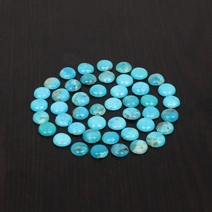 5PCS ธรรมชาติสีเขียวขุ่น5มม. กลม CABOCHON 7.50CTS - Product Image 3