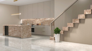 Custom Eco-Friendly Fire Resistant Hotel <b>Kitchen</b> & Bathroom Vanity Tops Calacatta Quartz Stone Countertops 1 Year Warranty - Product Image 1