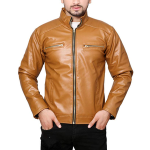 Chaqueta de cuero de invierno OEM personalizado de cuero suave bomber biker slim fit abrigo al por mayor de los hombres proveedor de fábrica de moda - Product Image 2