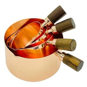 ชุดถ้วยตวงพร้อมที่จับไม้สั้น4ชิ้นชุดถ้วยตวงเครื่องครัวดีไซน์ล่าสุด - Product Image 2