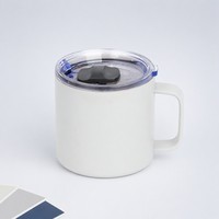 Gobelet de voyage personnalisé de 14 oz anti-fuite avec poignée, en acier inoxydable 304, tasse à café d'extérieur sans BPA, compatible lave-vaisselle, OEM