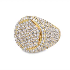 Joyería de moda de alta calidad Iced Out 925 Sterling Silver Round Cut Leb Grown Diamond Anillo de diseño único para hombres - Product Image 4