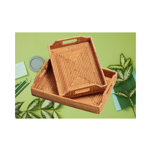 Bandeja de ratán moderna de diseño personalizado del fabricante de Vietnam para decoración rápida del hogar almacenamiento artesanal con entrega rápida - Product Image 1