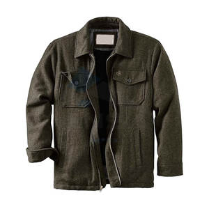 Mens <b>Wool</b> Blend <b>Quilted</b> Jacket with Satin Insulated Sleeves and Warm Sherpa Lined Interior for Winter Casual and Outdoor Wear - Product Image 3