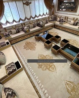 Ensemble de canapés marocains de luxe en U Sedari Jalsa Salon en bois avec rangement uniquement expédié en Europe